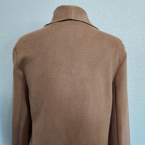NEW Rielle Beige Faux Leather Long Open Coat Size L - Picture 9 of 12